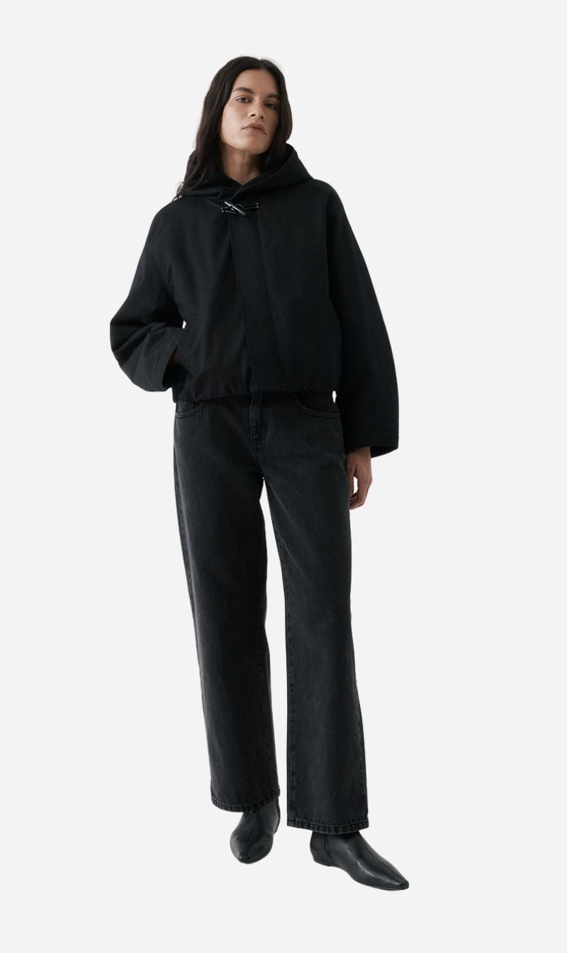 Rebe | Cropped Cotton Drill Jacket - Black