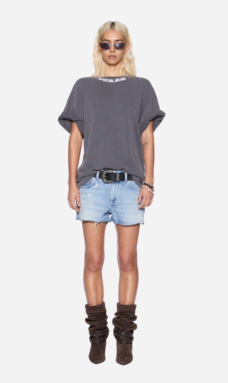 Ksubi | Sott Stamp Boyfriend Short Sleeve Tee - Charcoal