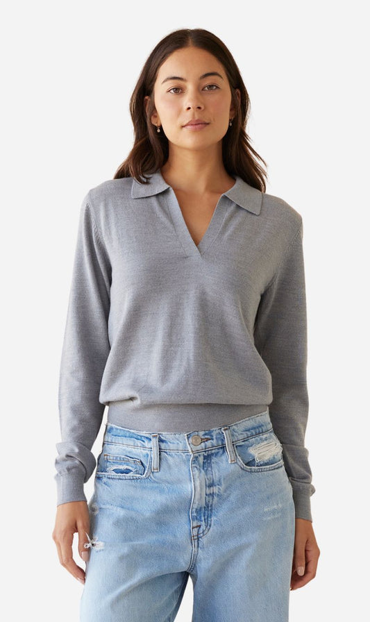 Dear Dylan | Merino Polo - Grey Marle