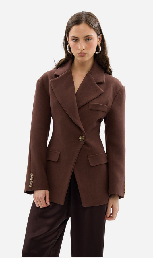 Bubish | Saskia Cinched Blazer - Chocolate