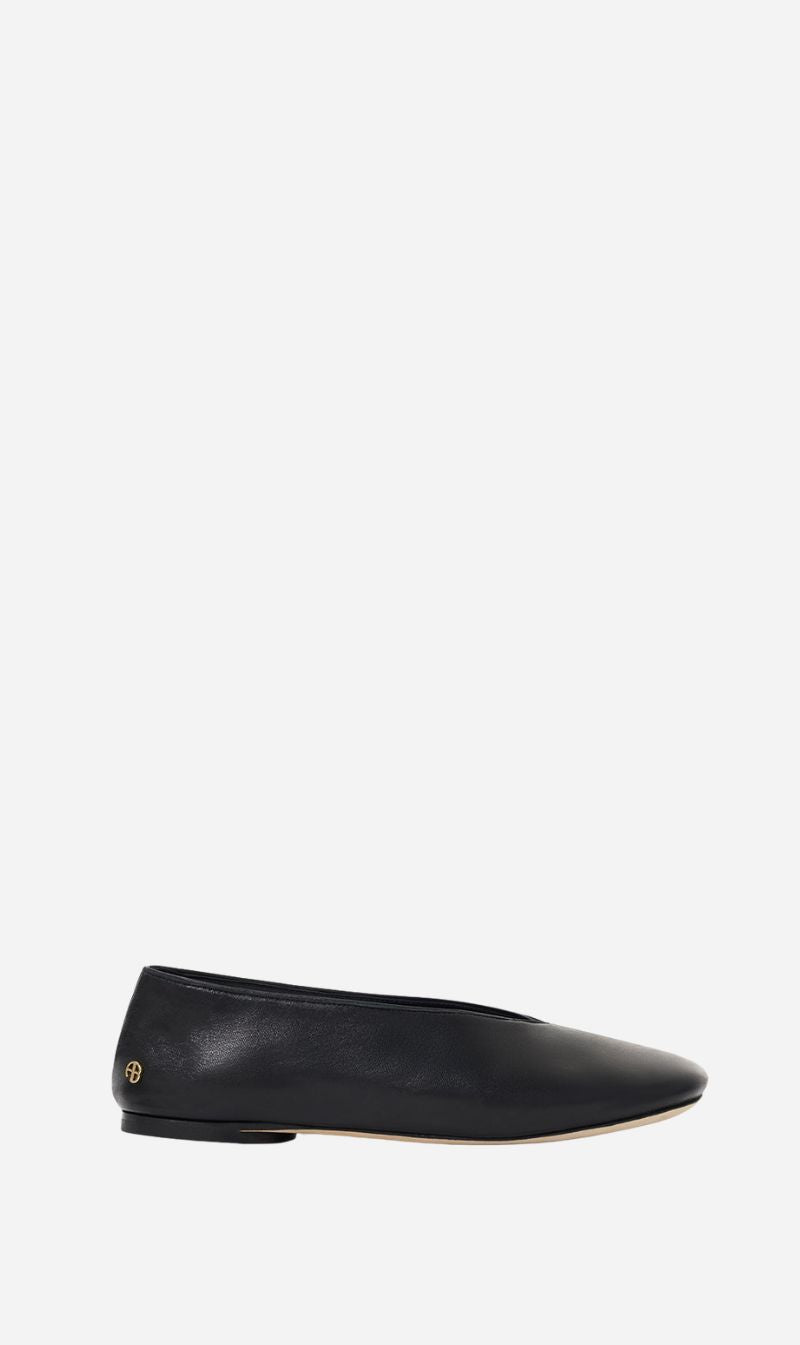 Anine Bing | Ana Flats Smooth Leather - Black