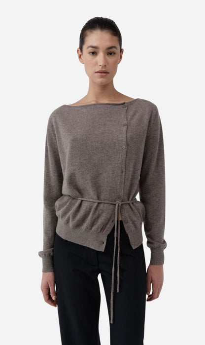St Agni | Cashmere Asymm Cardigan - Vapor