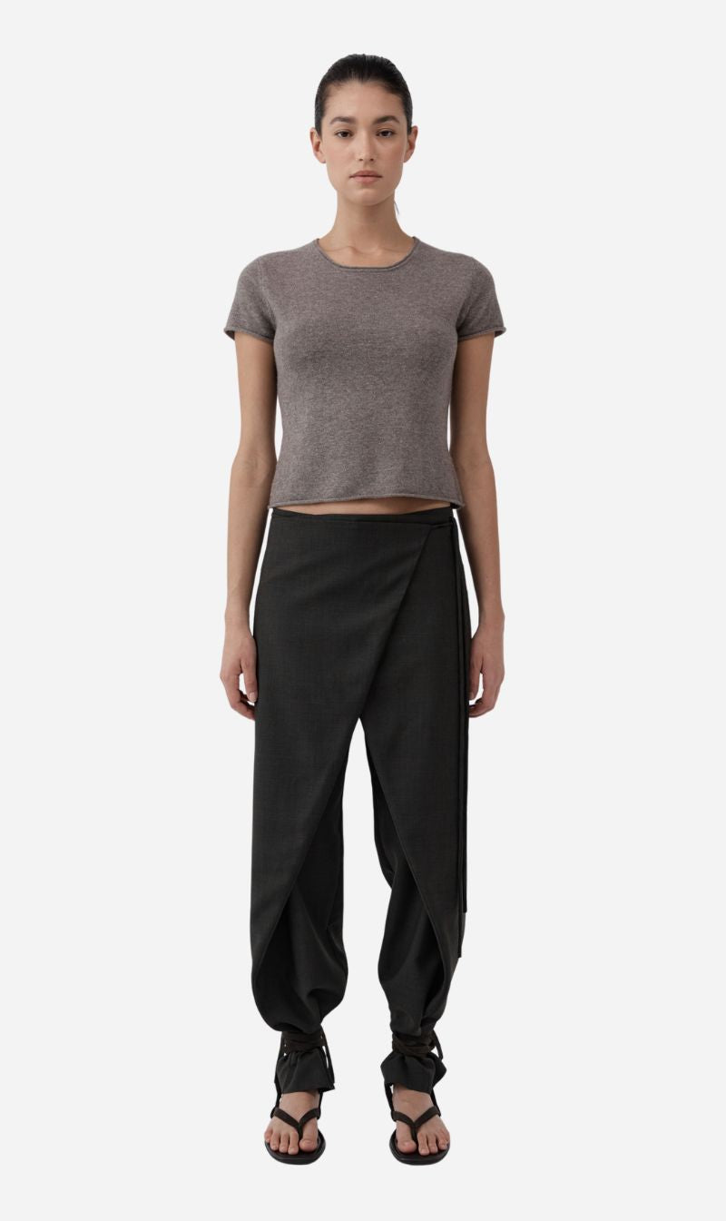 St Agni | Wrap Rouleau Pants - Umber