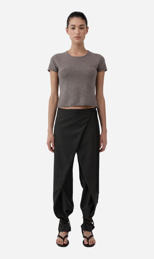 St Agni | Wrap Rouleau Pants - Umber