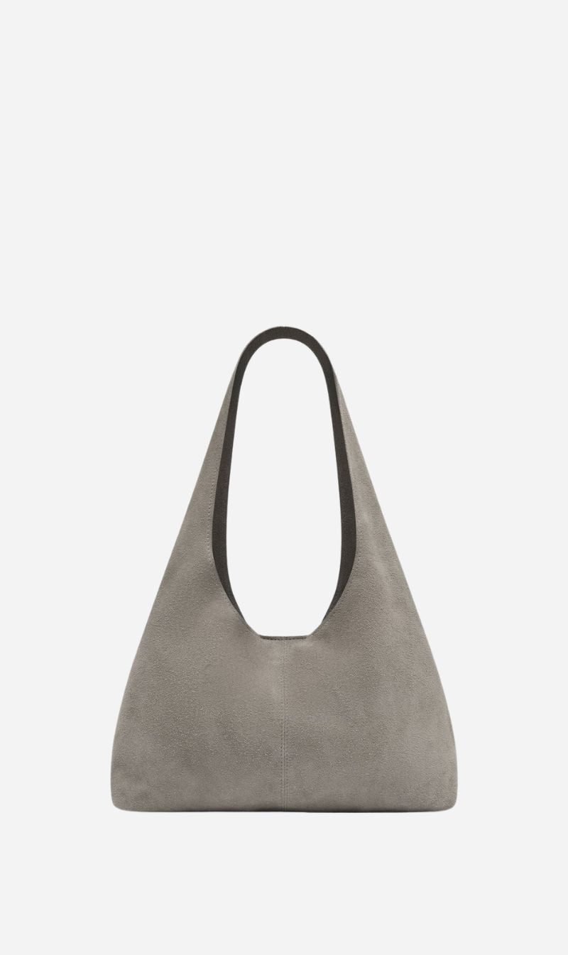 St Agni | Suede Soft Bag - Pebble