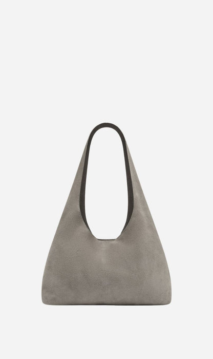 St Agni | Suede Soft Bag - Pebble