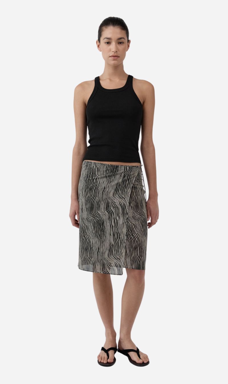 St Agni | Savannah Silk Wrap Skirt - Sand