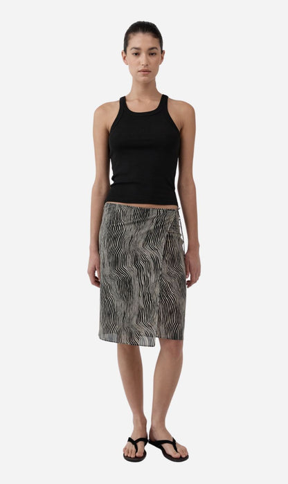 St Agni | Savannah Silk Wrap Skirt - Sand