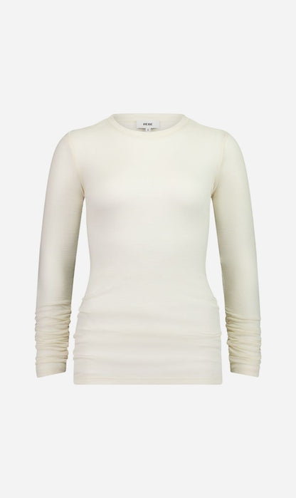 Rebe | Ruched Long Sleeve Merino - Ivory