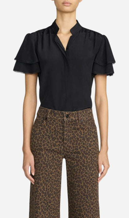Frame Denim | The Silk Arcadia Top - Black