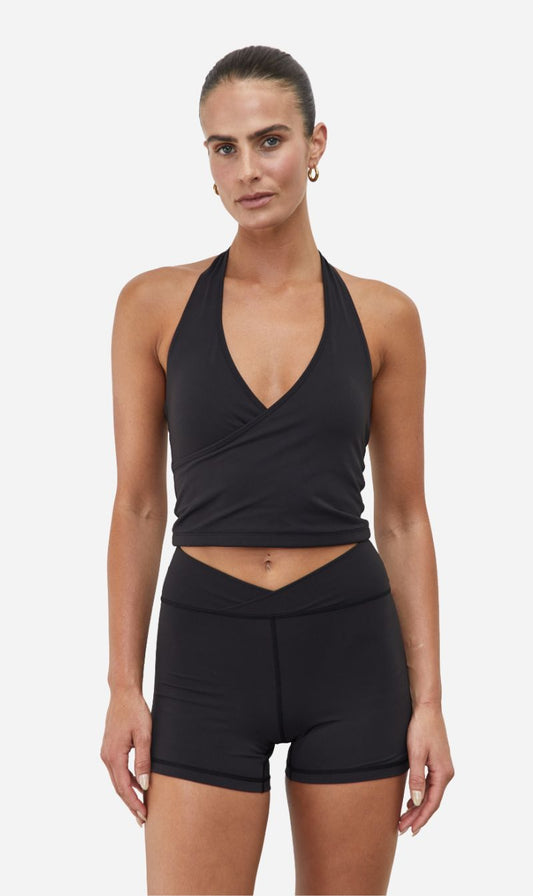 Pinky & Kamal | Wrap Halter - Black