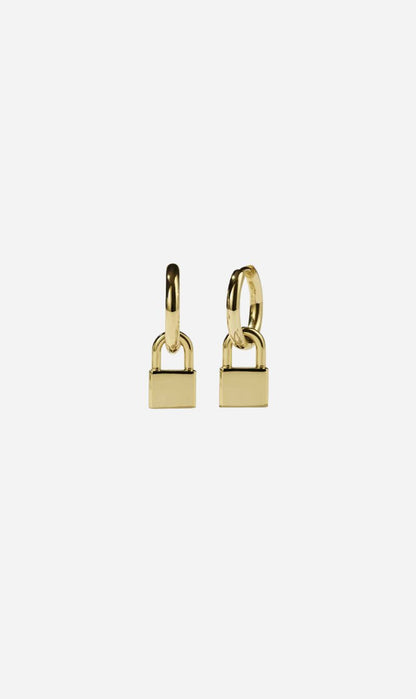 Meadowlark | Locked Charm Earrings - 23k Gold Plated