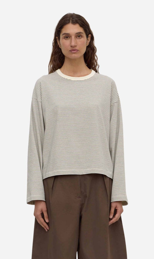 Assembly Label | Malone Stripe Wide Sleeve Tee - Cream/Black