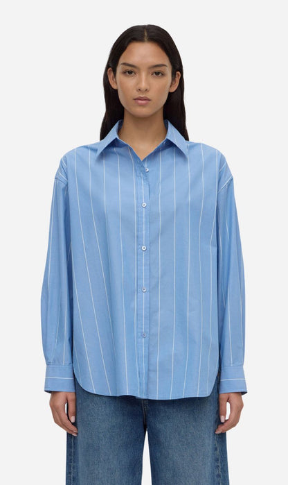 Assembly Label | Marcia Stripe Long Sleeve Shirt - Blue White Stripe