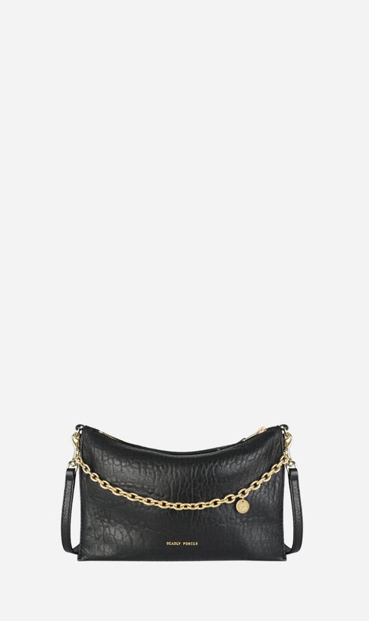 Deadly Ponies | Siamese Bag - Black Bulle / Brass