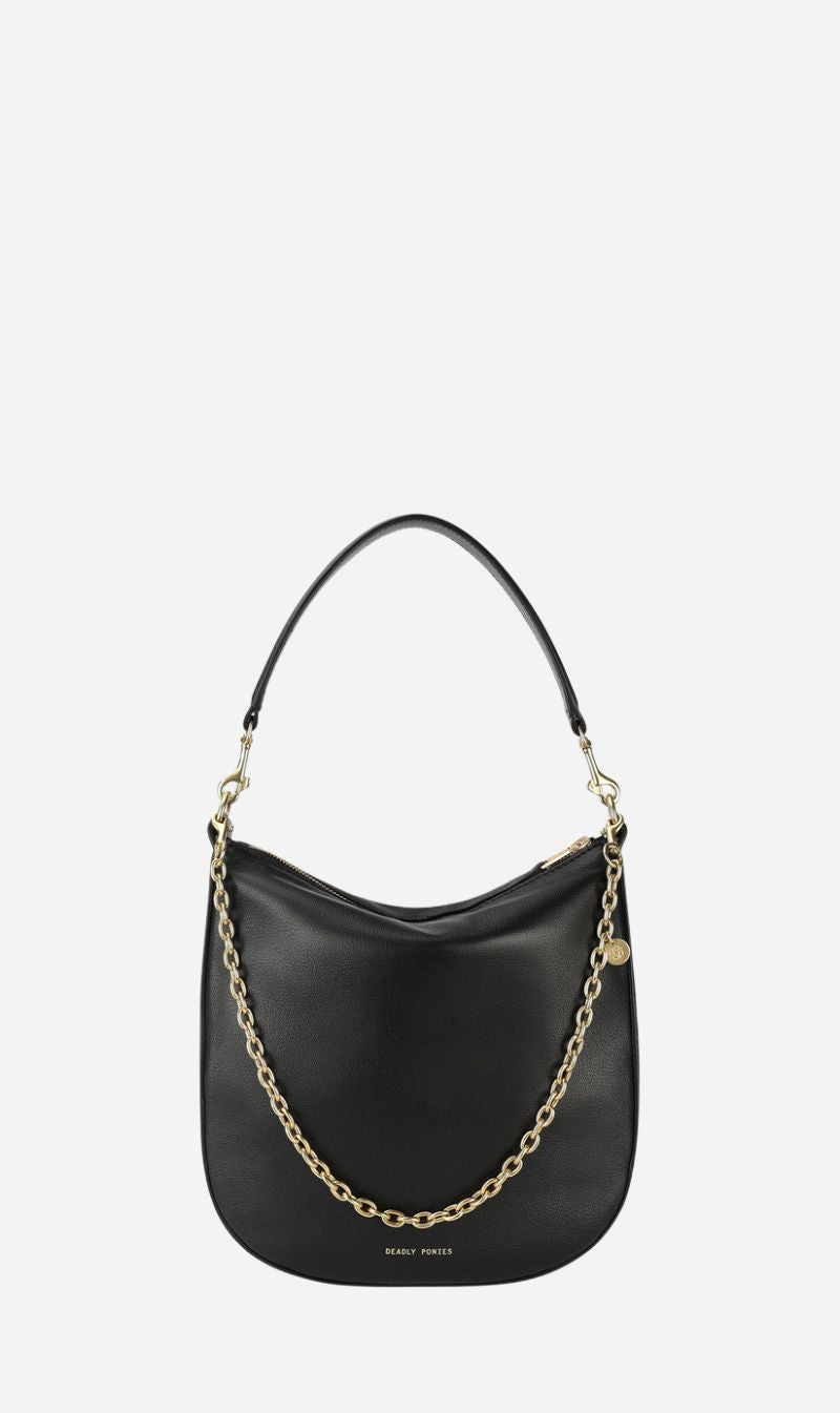 Deadly Ponies | Medium Sling Bag - Black / Brass