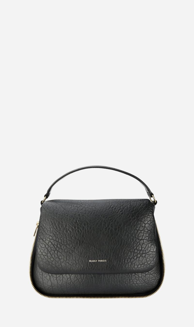 Deadly Ponies | Caiman Bag - Black Bulle / Brass