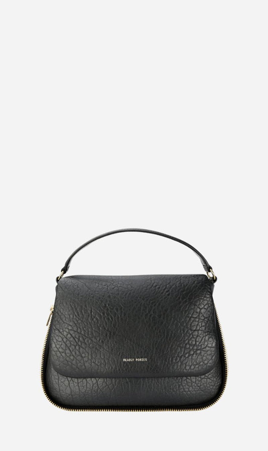Deadly Ponies | Caiman Bag - Black Bulle / Brass