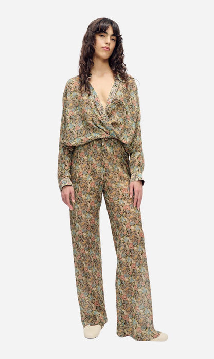 Silk Laundry | Chiffon Bias Cut Pants - Sugar Floral