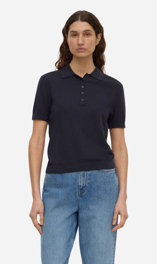 Assembly Label | Sloane Cotton Cashmere Polo - True Navy