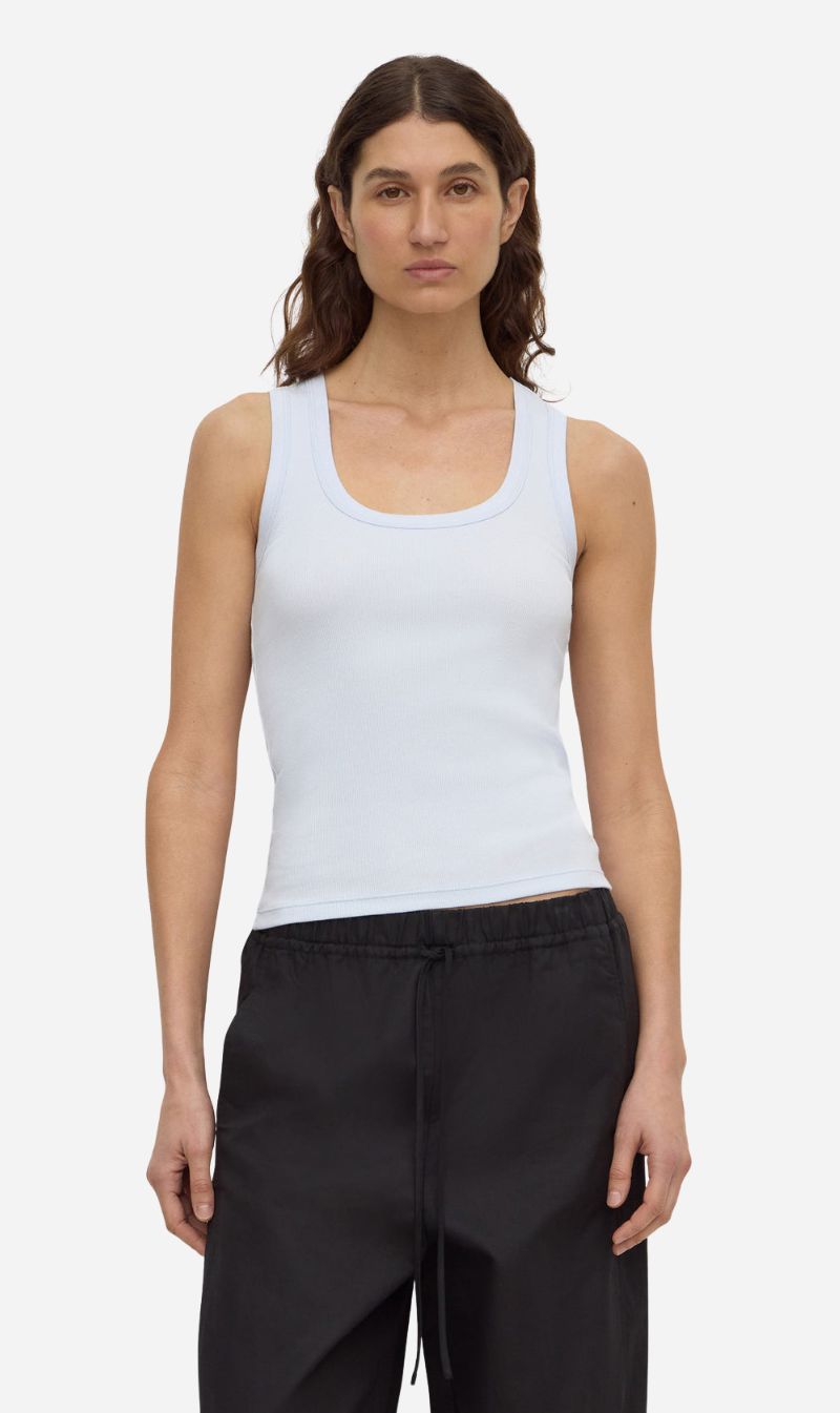 Assembly Label | Robyn Scoop Neck Rib Tank - Powder Blue