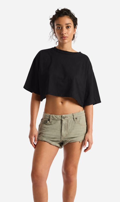 One Teaspoon | Bandit Low Denim Shorts - Super Khaki