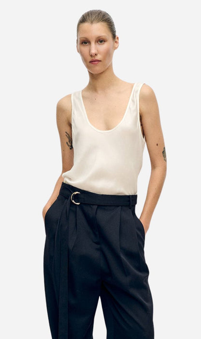 Silk Laundry | Scoop Neck Tank - White