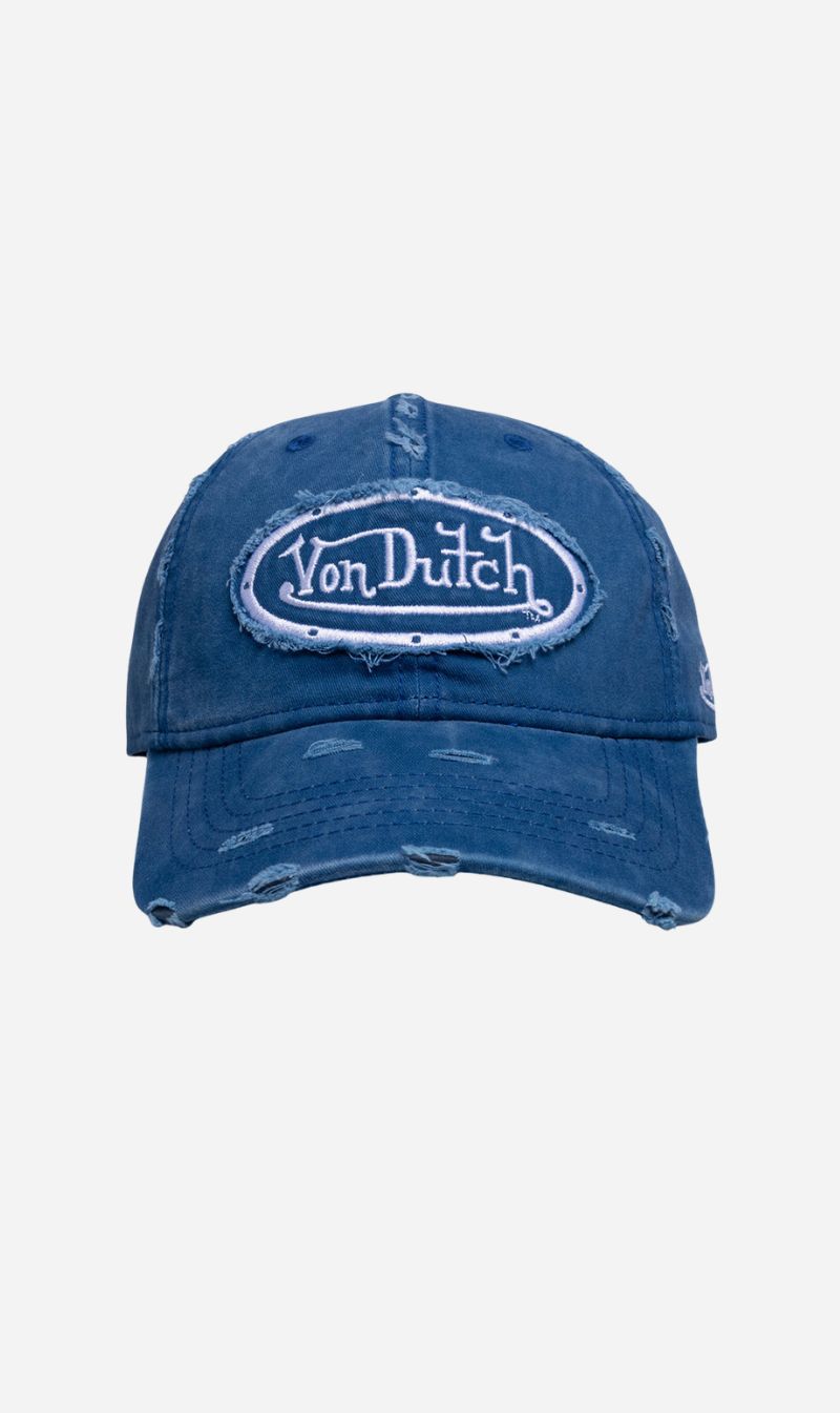 Von Dutch | Dad Cap Destroyed Hat - Washed Navy