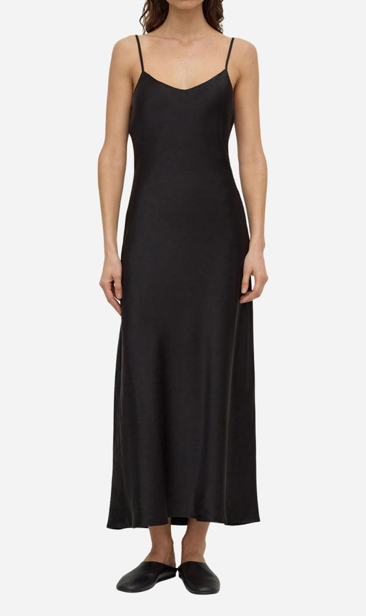 Assembly Label | Pippa Silk Bias Slip Dress - Black