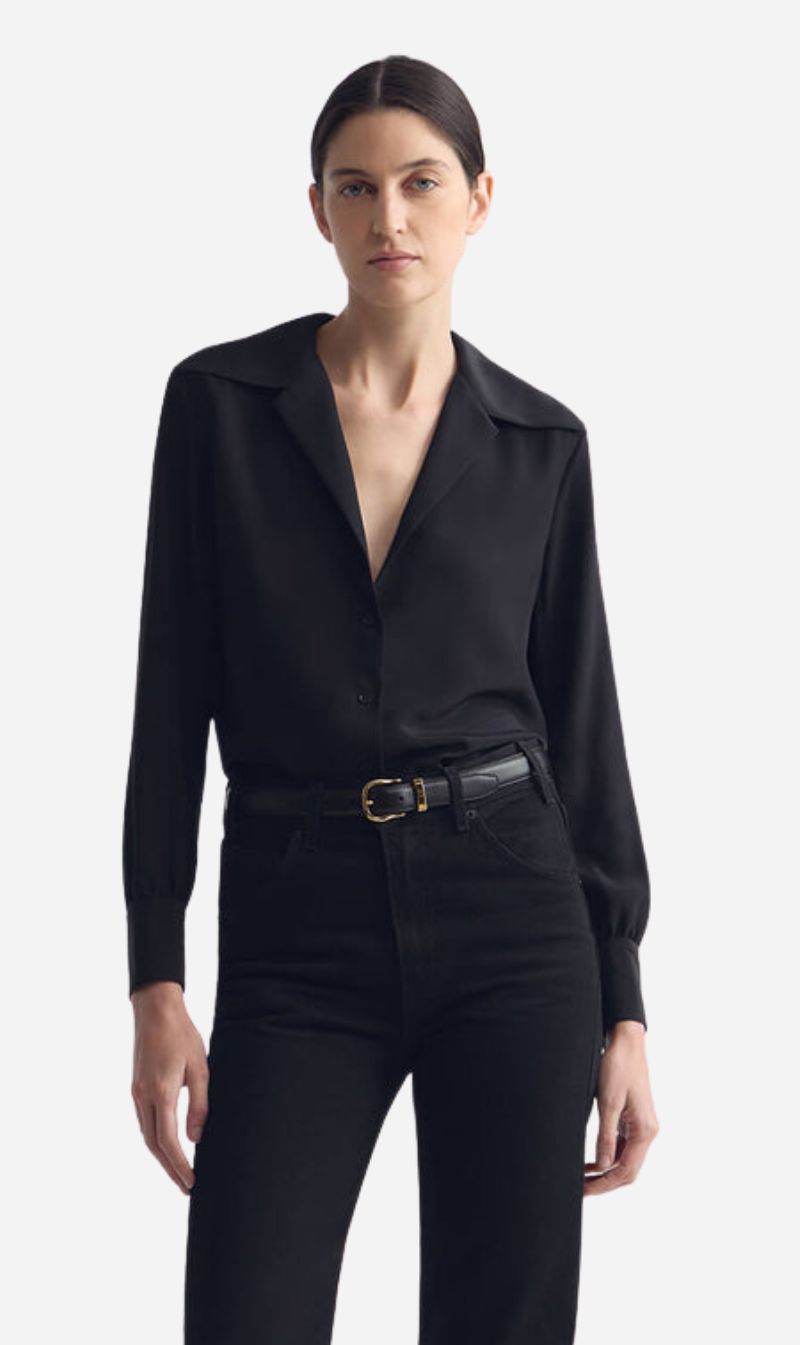 Nili Lotan | Joxe Silk Blouse - Black