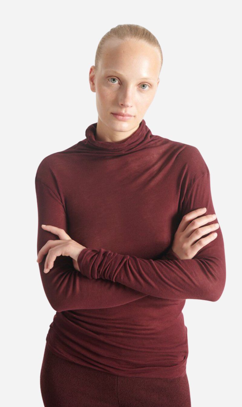 American Vintage | Massachusetts Long Sleeve T.Shirt - Vintage Grape