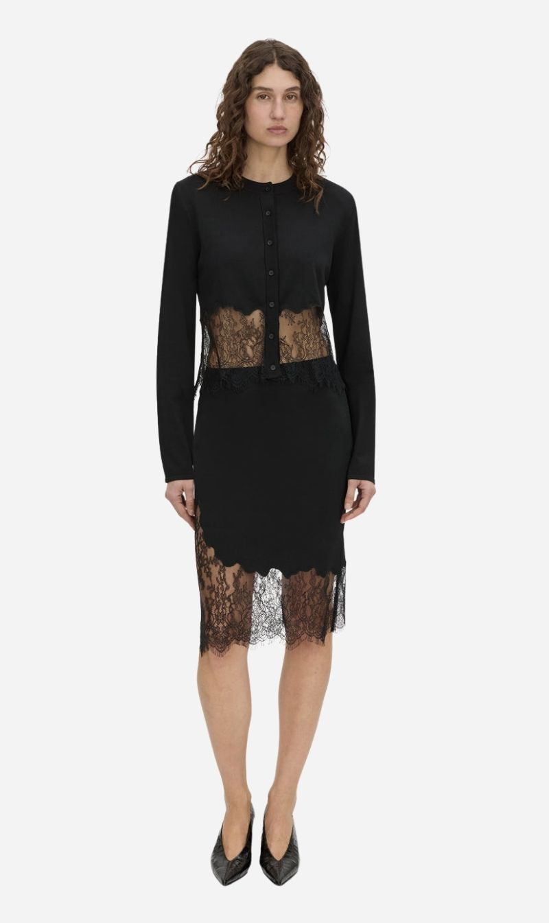 Camilla & Marc | Cayana Lace Detail Cardi - Black