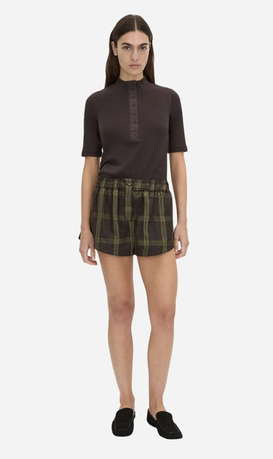 Camilla & Marc | Winton Check Mini Short - Espresso Check