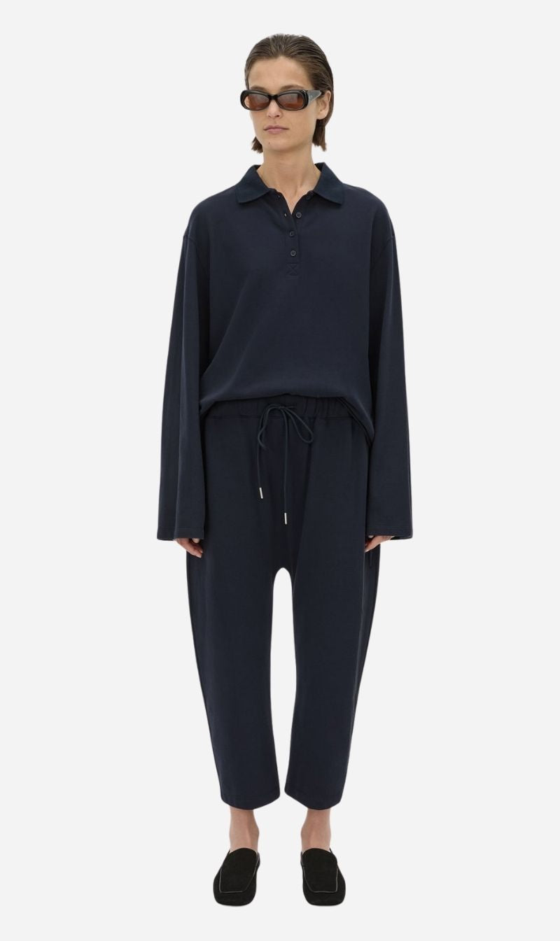 Camilla & Marc | Moreno Long Sleeve Polo Top - Navy