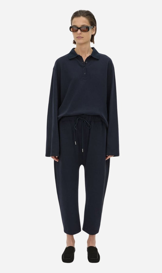 Camilla & Marc | Moreno Long Sleeve Polo Top - Navy