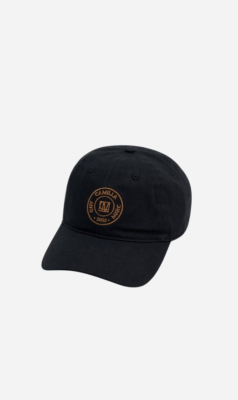 Camilla & Marc | Westley Embossed Logo Cap - Black / Tan