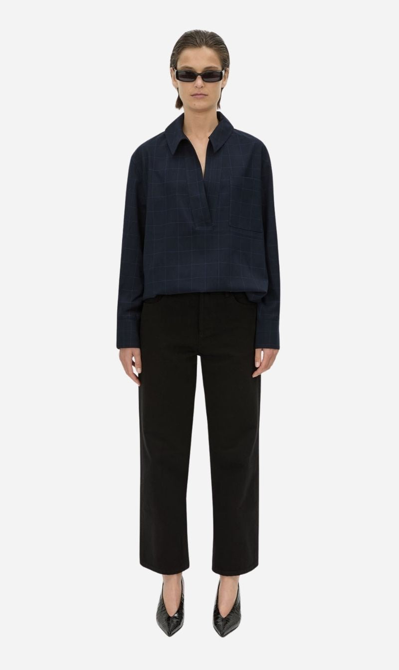Camilla & Marc | Lourdes Check Half Placket Shirt - Navy