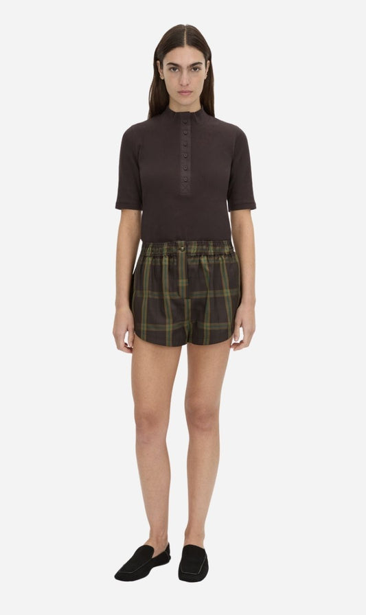 Camilla & Marc | Aubrey Elbow Sleeve Rib Top - Hickory