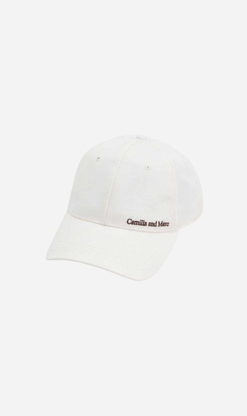 Camilla & Marc | Thome Embroidered Cap - Soft White