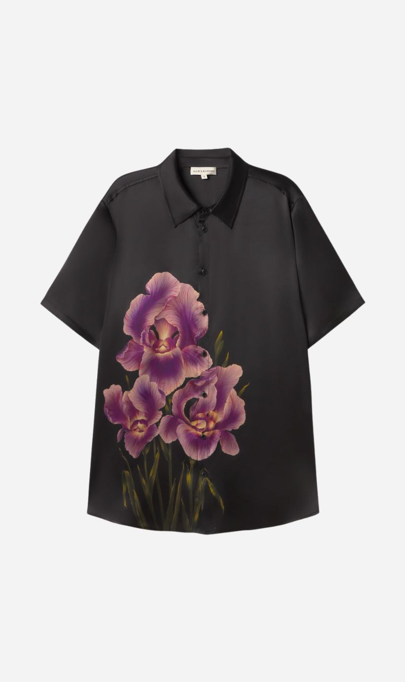 Silk Laundry | Short Sleeve Boyfriend Shirt - Iris