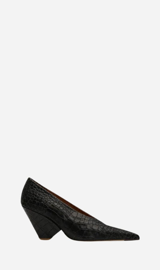 Camilla & Marc | Rhys Croc Pump - Black