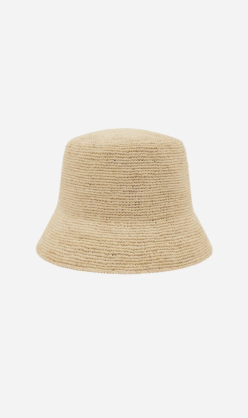 Assembly Label | Raffia Short Brim Bucket Hat - Natural