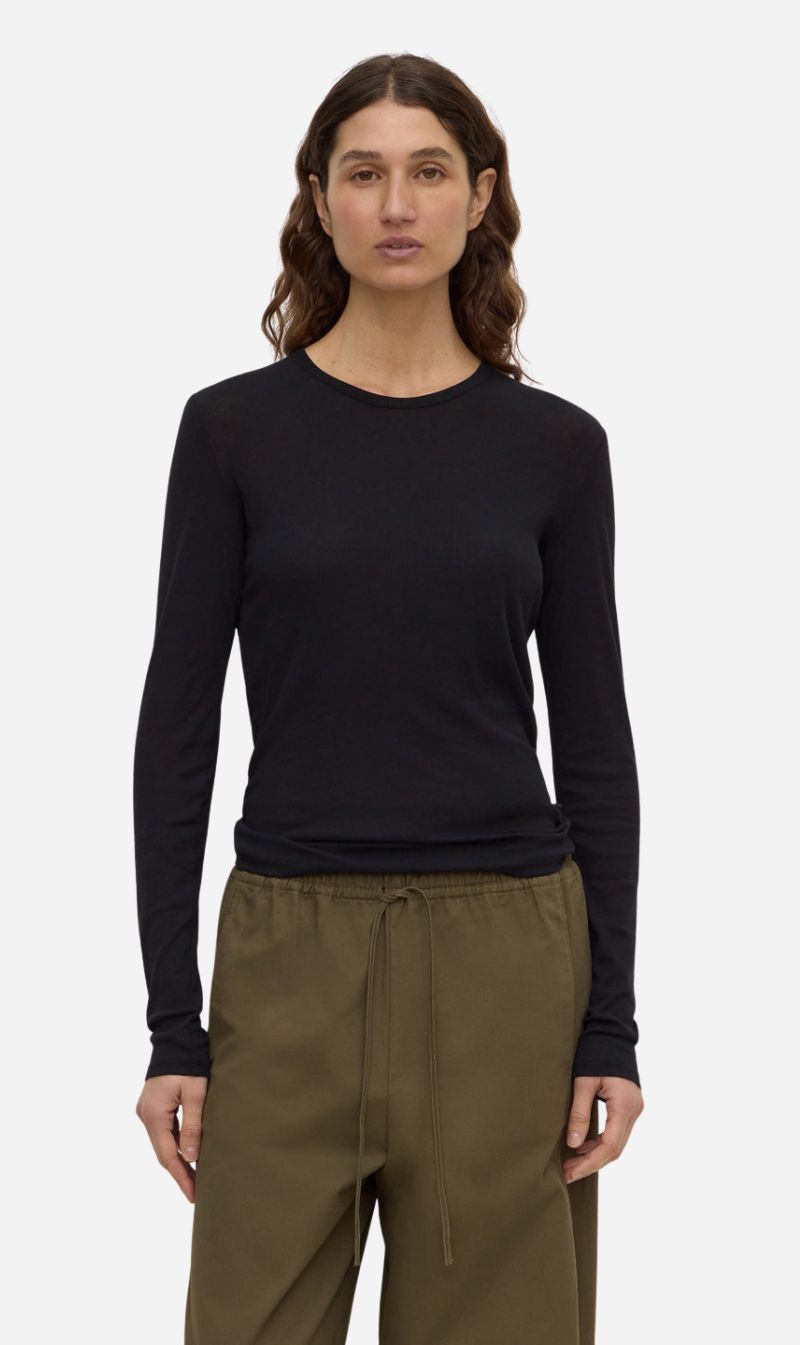 Assembly Label | Mika Cotton Long Sleeve Tee - Black