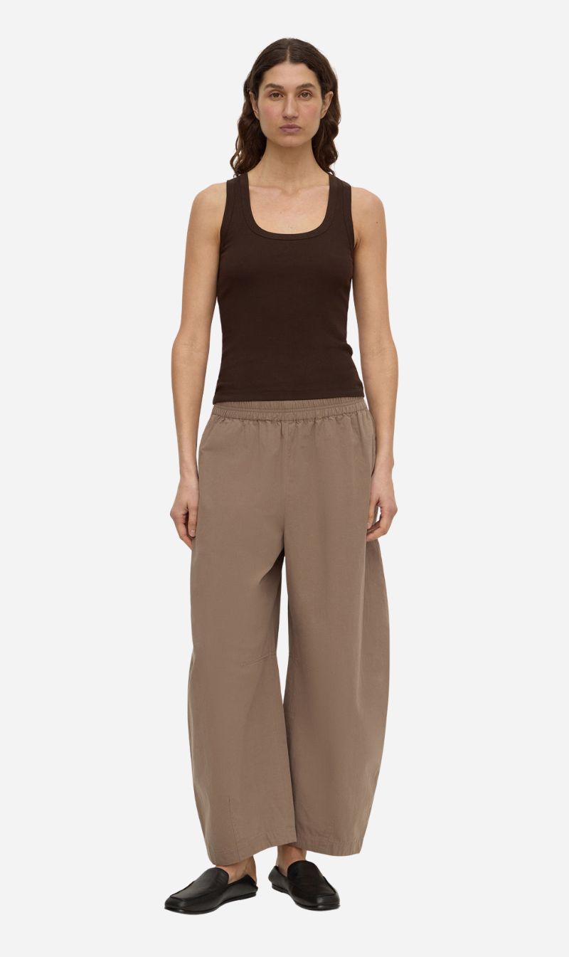 Assembly Label | Elaine Washed Cotton Pant - Dark Sand