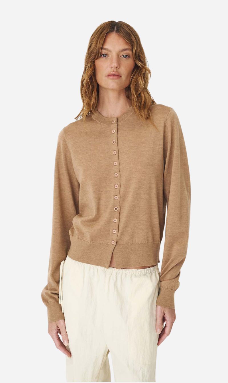 Rowie The Label | Maeve Merino Spring Cardigan - Fawn Marle