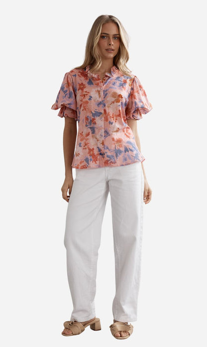 Caitlin Crisp | Soho Blouse - Pink Wildflower