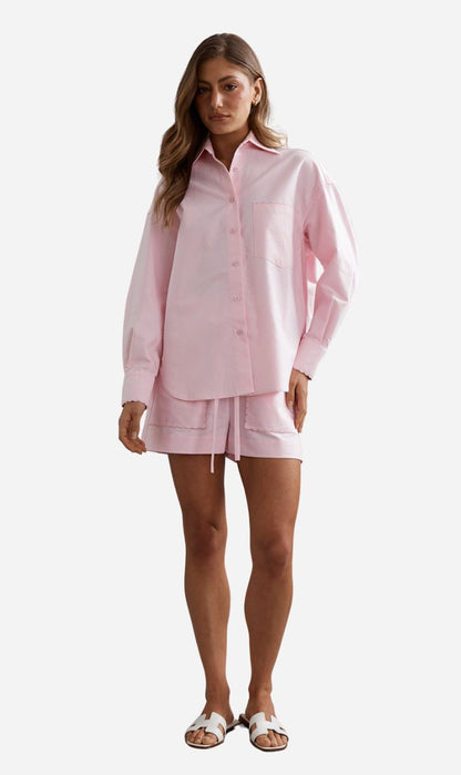 Caitlin Crisp | Scalloped Lou Shirt - Pink