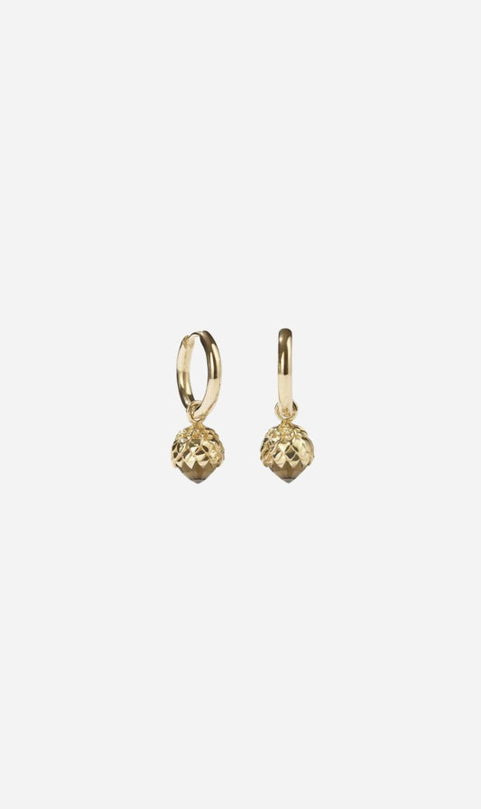 Meadowlark | Protea Charm Earrings - Gold Smoky Quartz