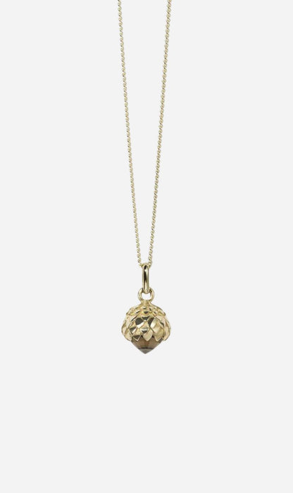 Meadowlark | Protea Charm Necklace - 23k Gold Smoky Quartz
