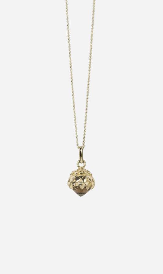 Meadowlark | Protea Charm Necklace - 23k Gold Smoky Quartz